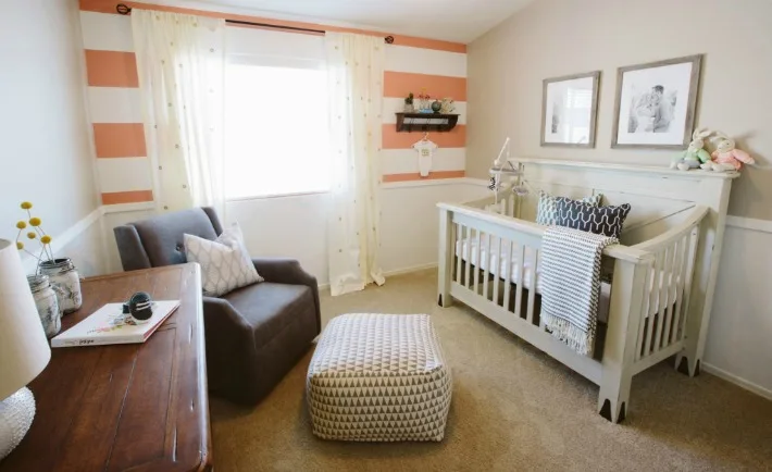 Traditional Gray and Coral Nursery - Project Nursery