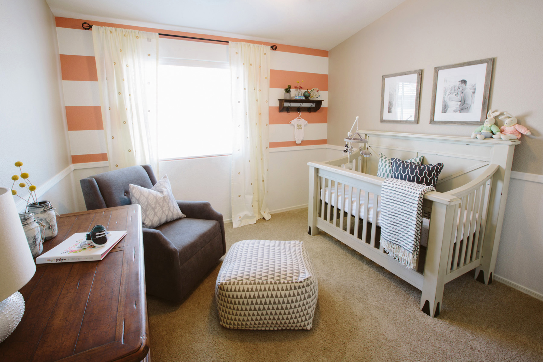 Grey and Coral Nursery