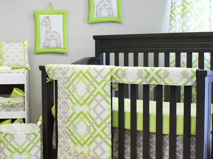 Green and Gray Baby Bedding from Sweet Kyla