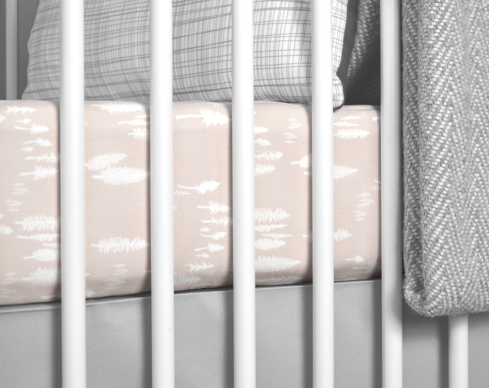 Blush Woodland Crib Sheet from OLLI+LIME