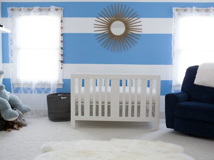 Blue and White Travel-Inspired Nursery