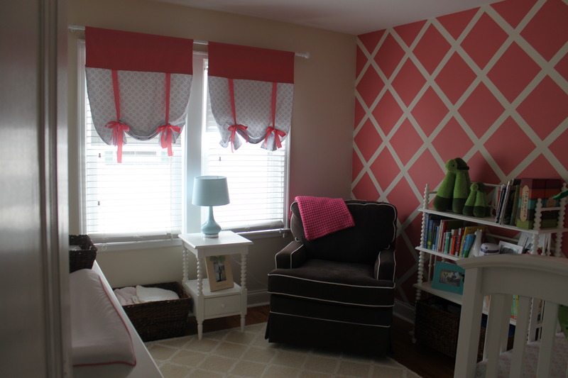 Pink and White Lattice Accent Wall in Nursery - Project Nursery