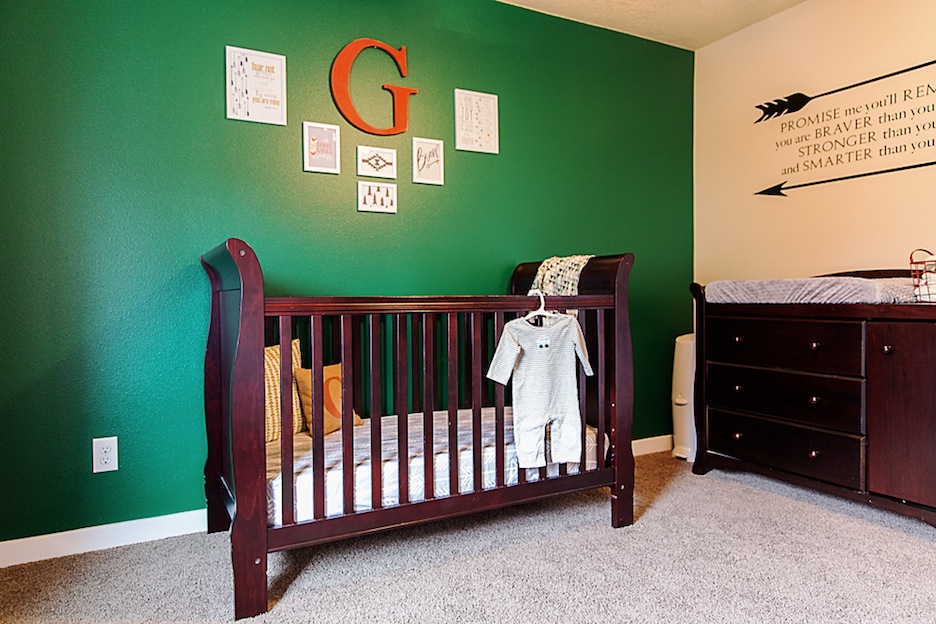 Dark Green Accent Wall in Nursery - Project Nursery