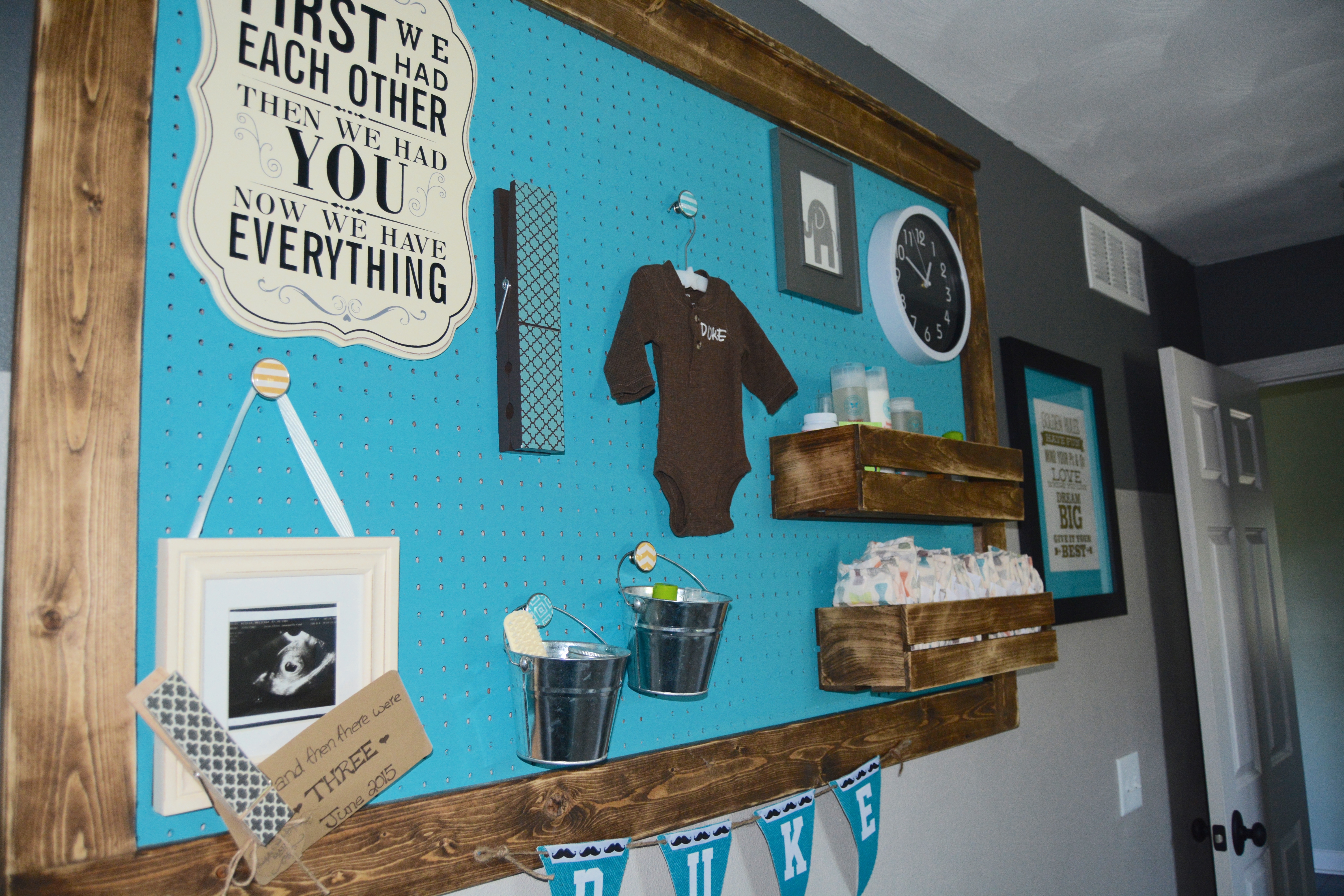 DIY Turquoise Peg Board