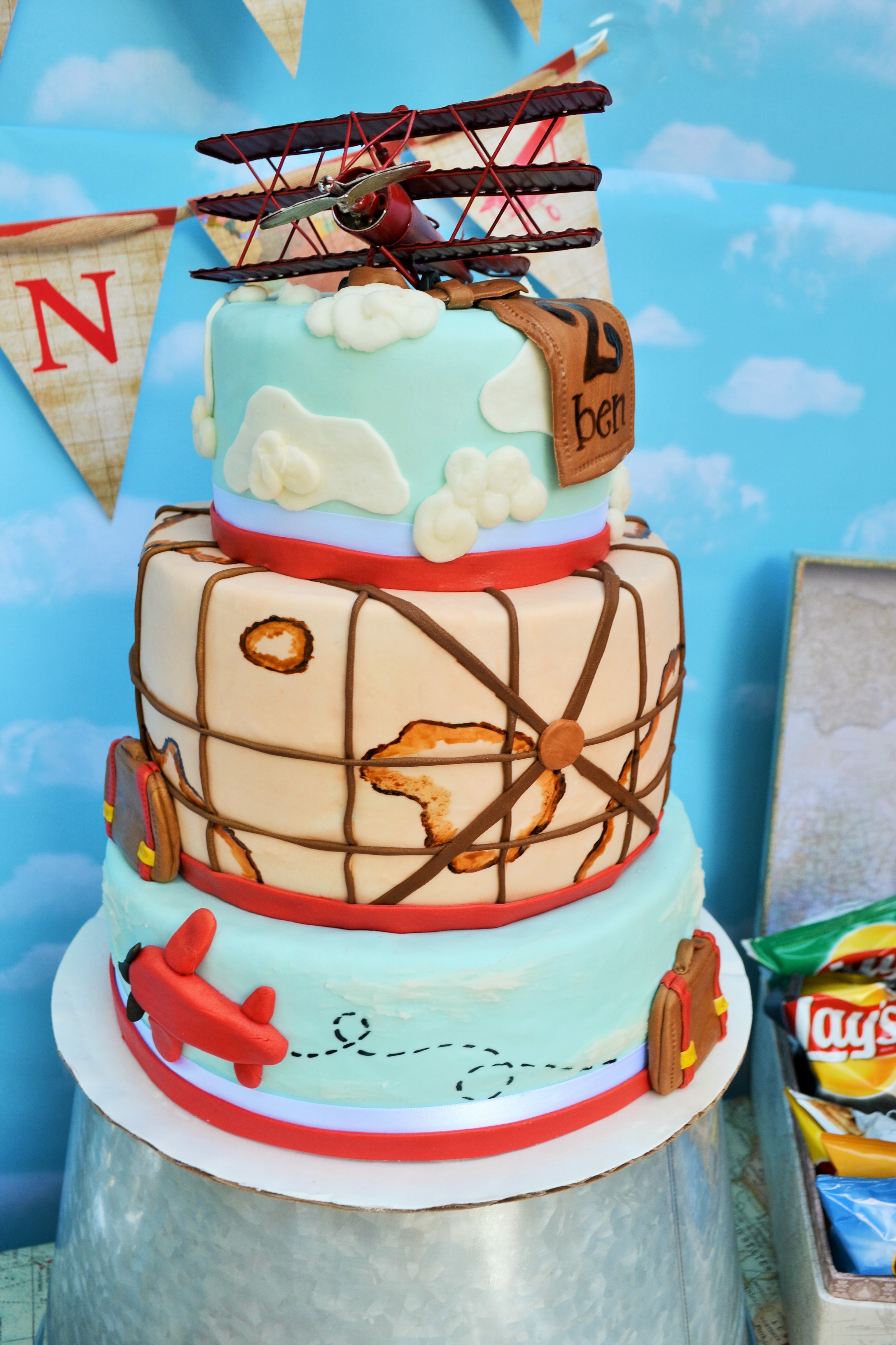 Airplane/Travel Birthday Cake