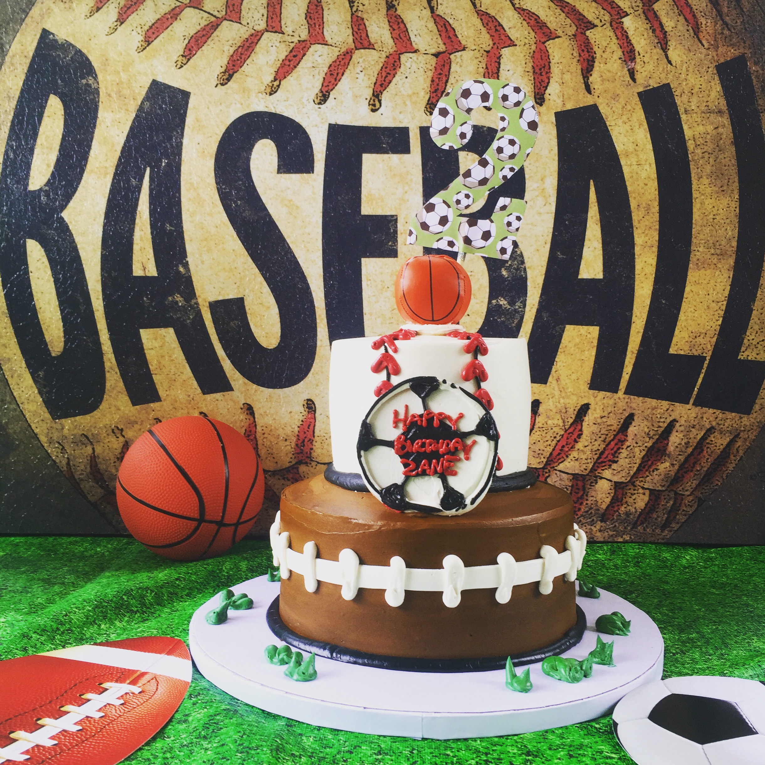 Number Rugby Ball Birthday Cake No.N040 - Creative Cakes