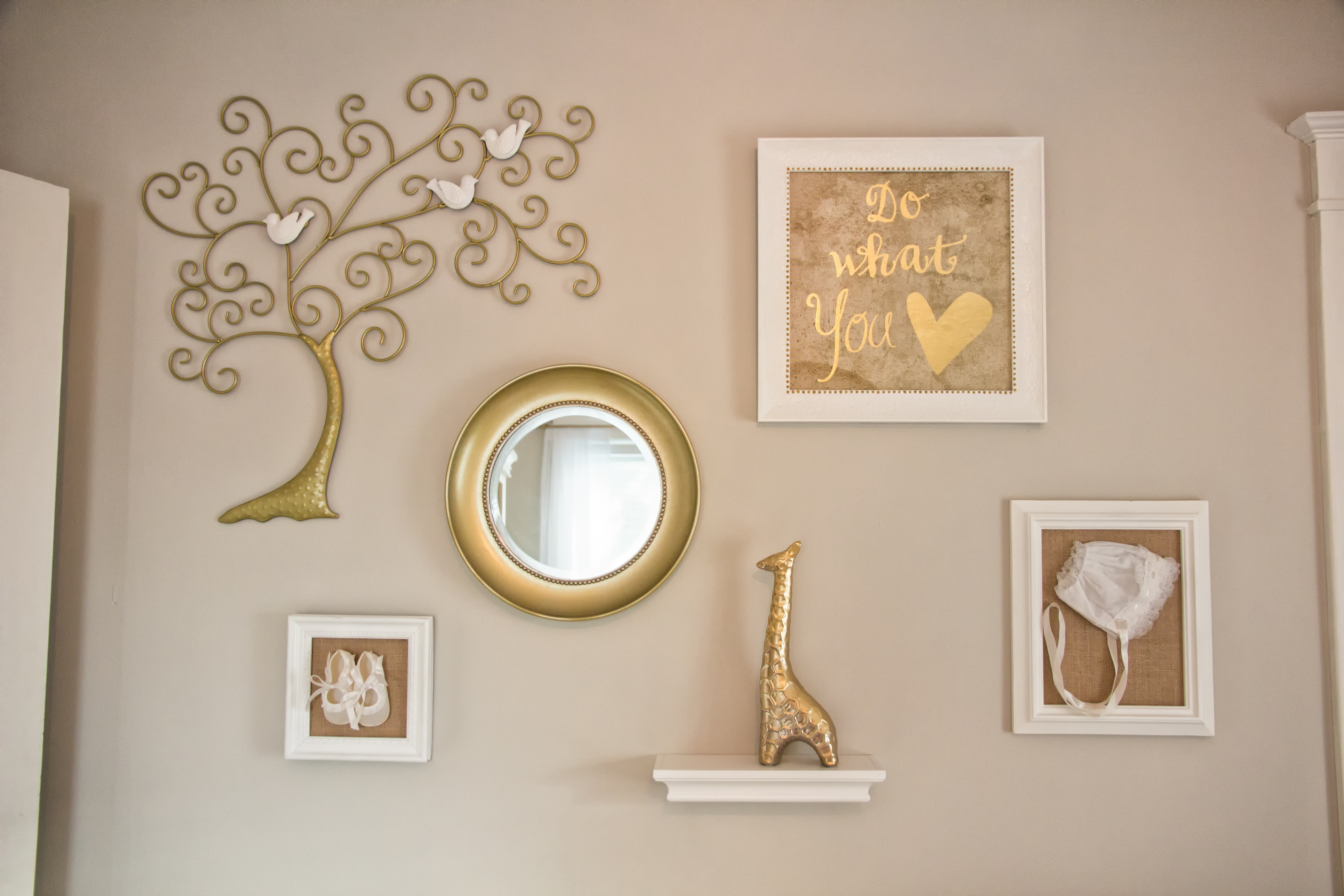 White and Gold Nursery Gallery Wall