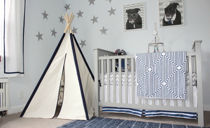 Navy Blue, Gray and White Nursery - Project Nursery