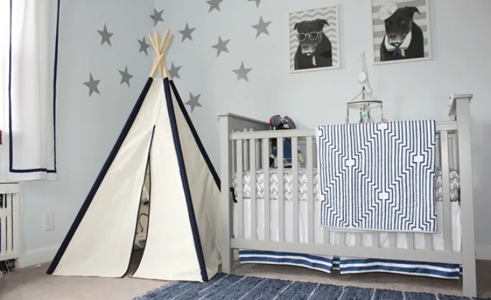 Navy Blue, Gray and White Nursery - Project Nursery