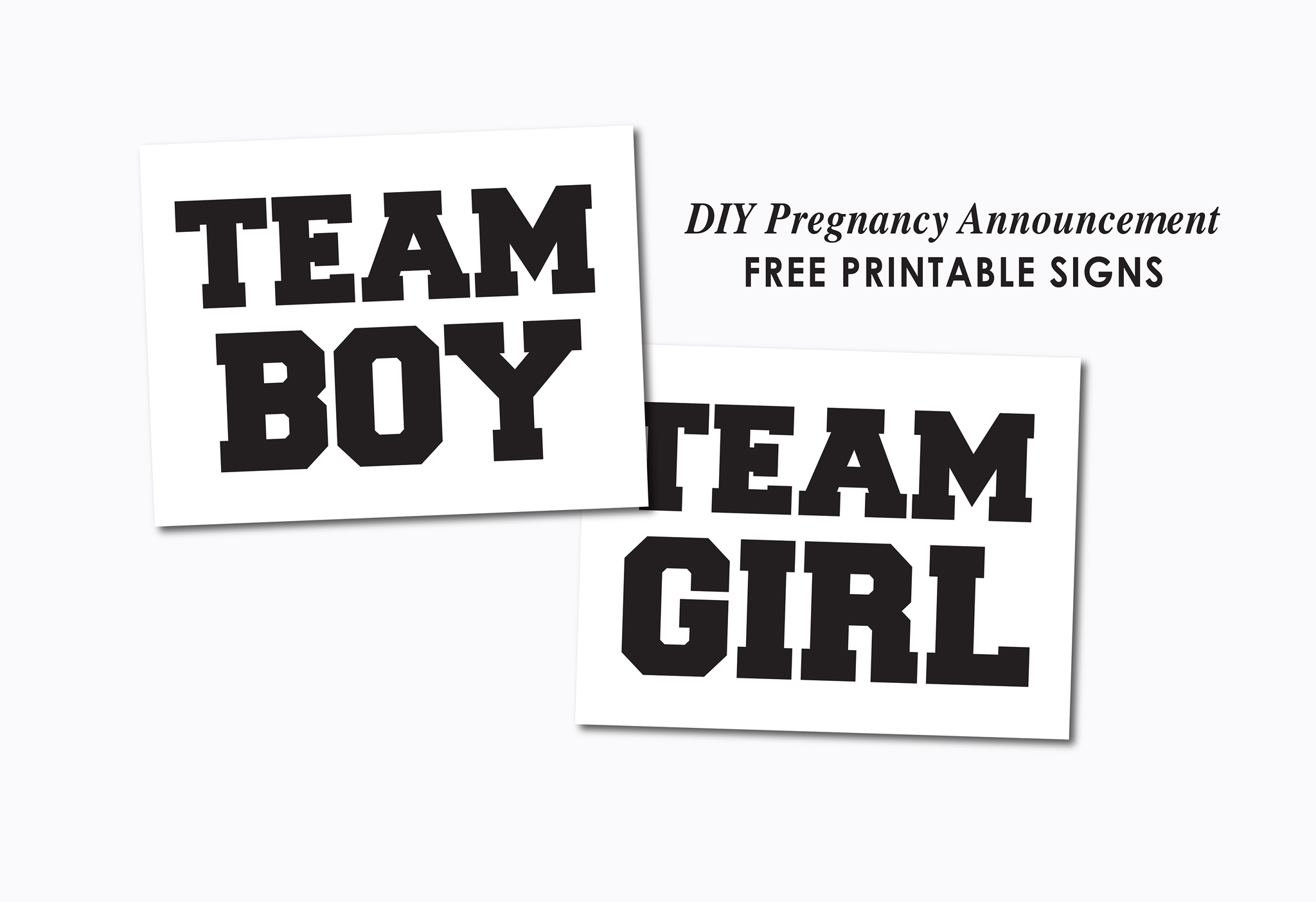 Team Boy and Team Girl Printable Signs