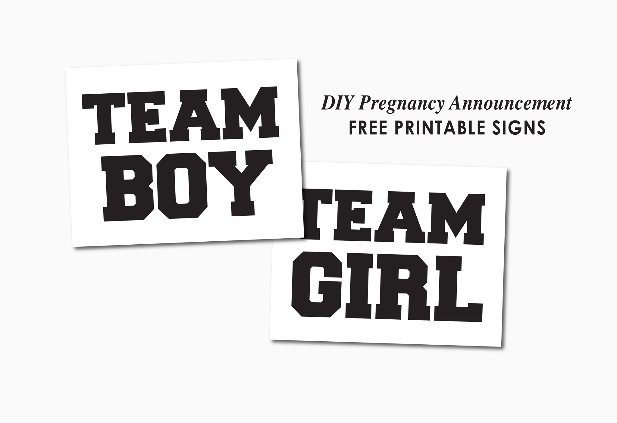 Team Boy and Team Girl Printable Signs