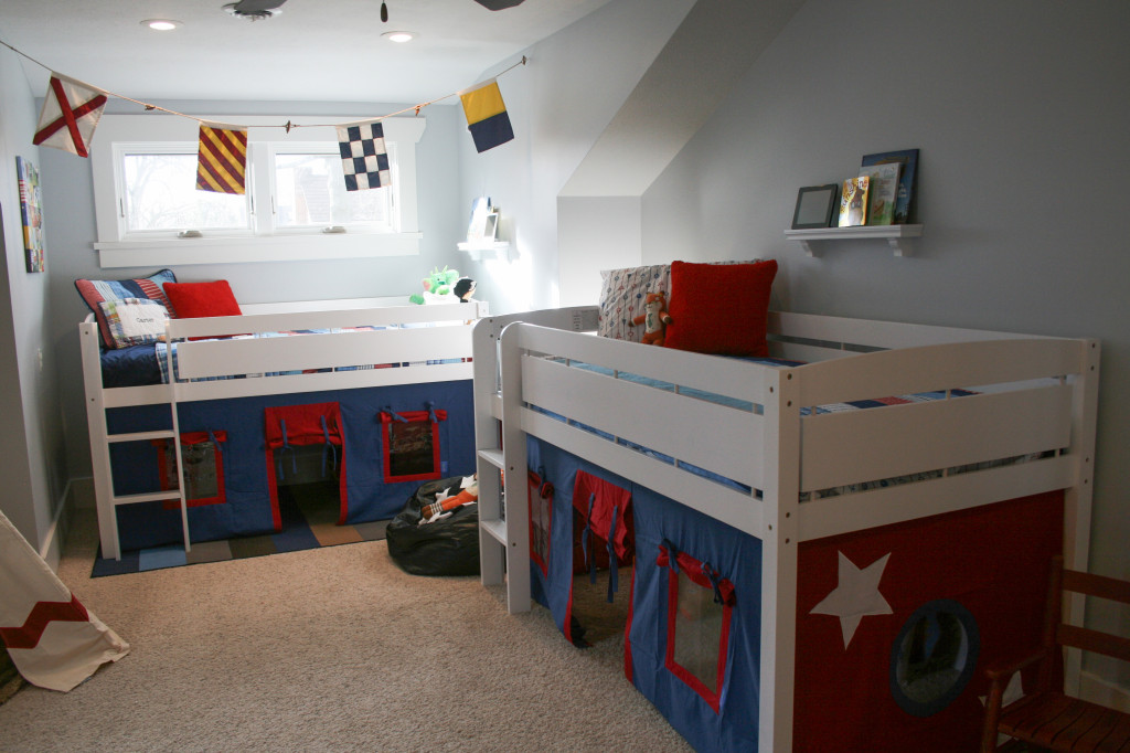 Red White and Blue Shared Boys Room