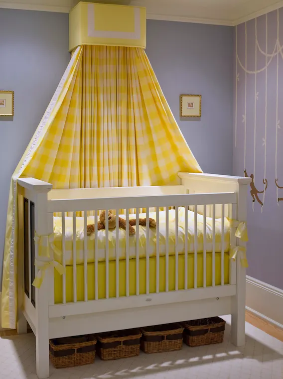 Yellow Canopy in this Monkey Themed Nursery