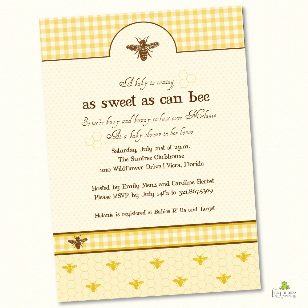 Bee-Themed Baby Shower Invitation