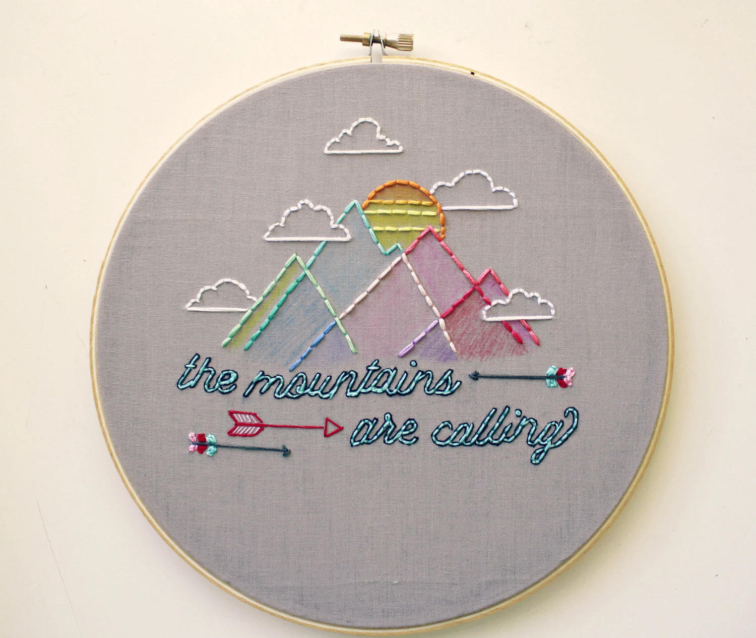 Embroidered Hoop Art from Etsy