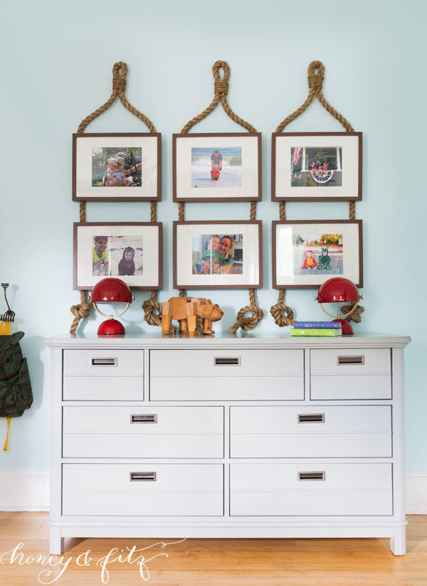 Boy's Nautical Bedroom Rope Frames