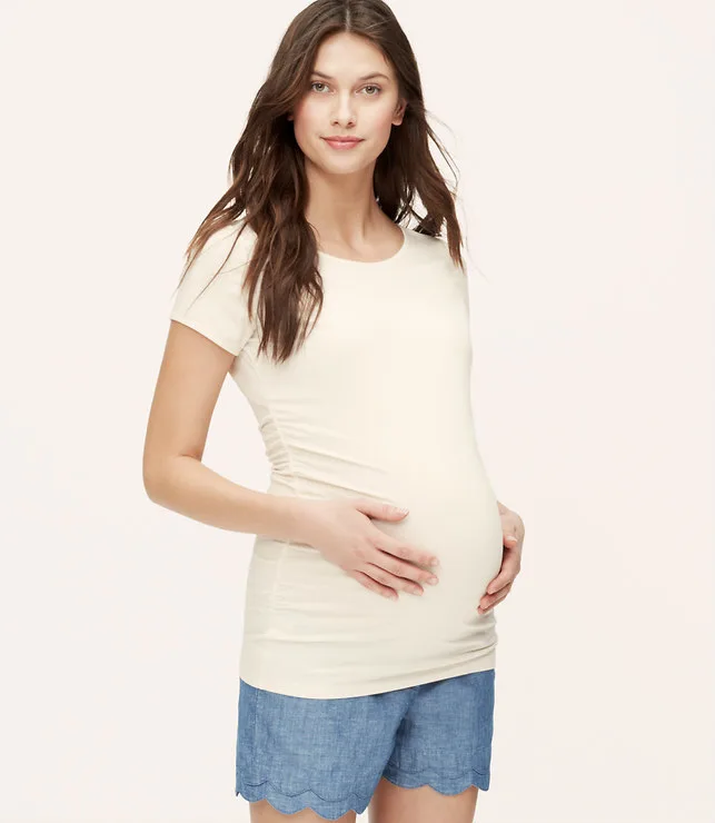 Maternity Side Ruched Tee from LOFT