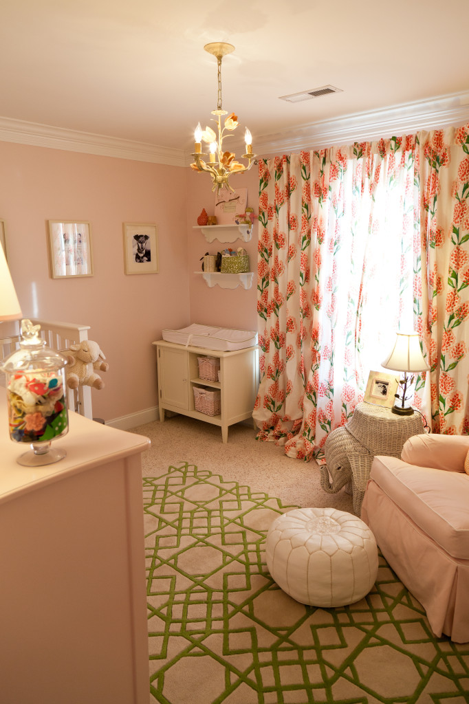 pink and green nursery decor