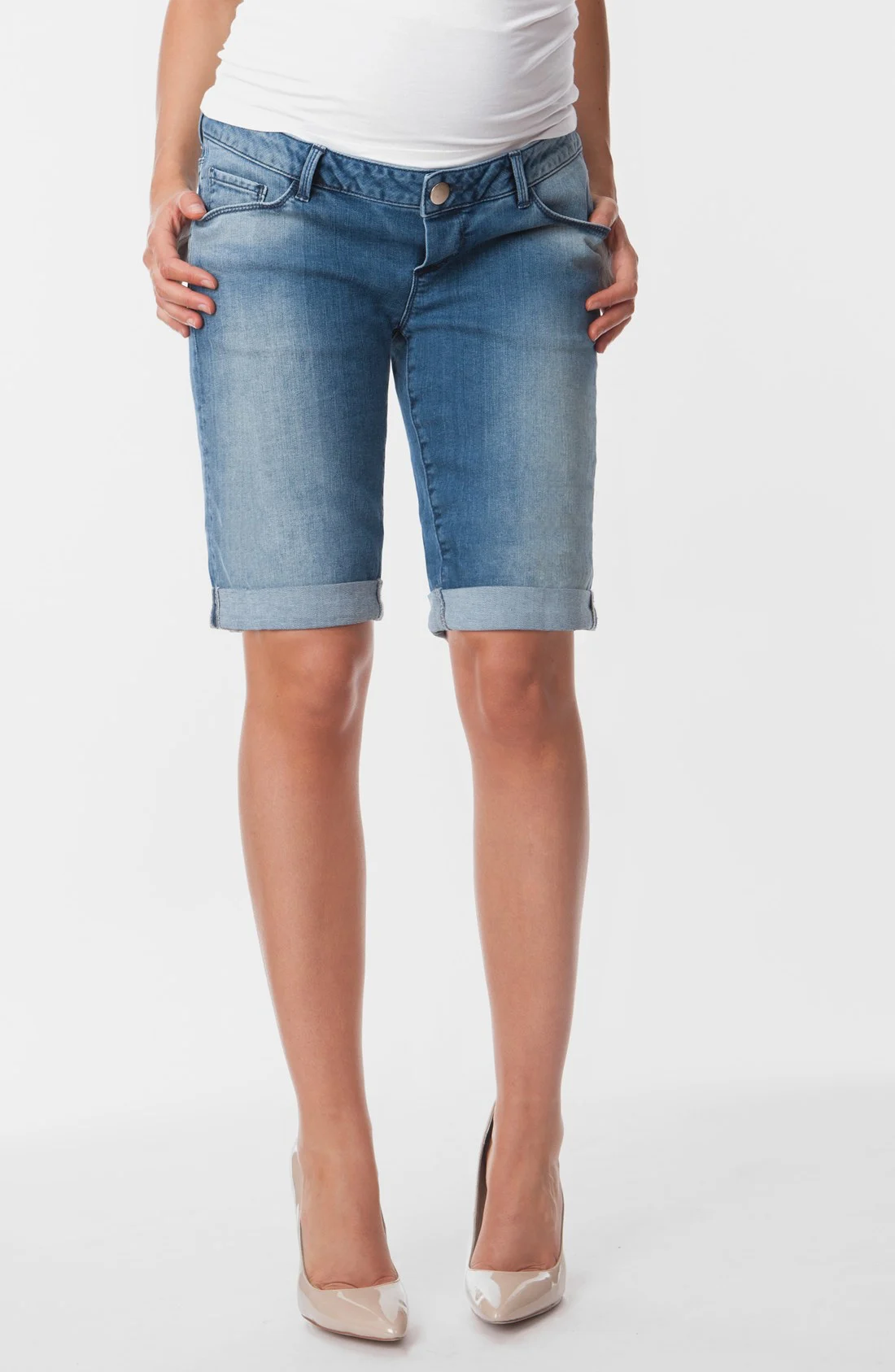 Denim Bermuda Maternity Shorts from Nordstrom