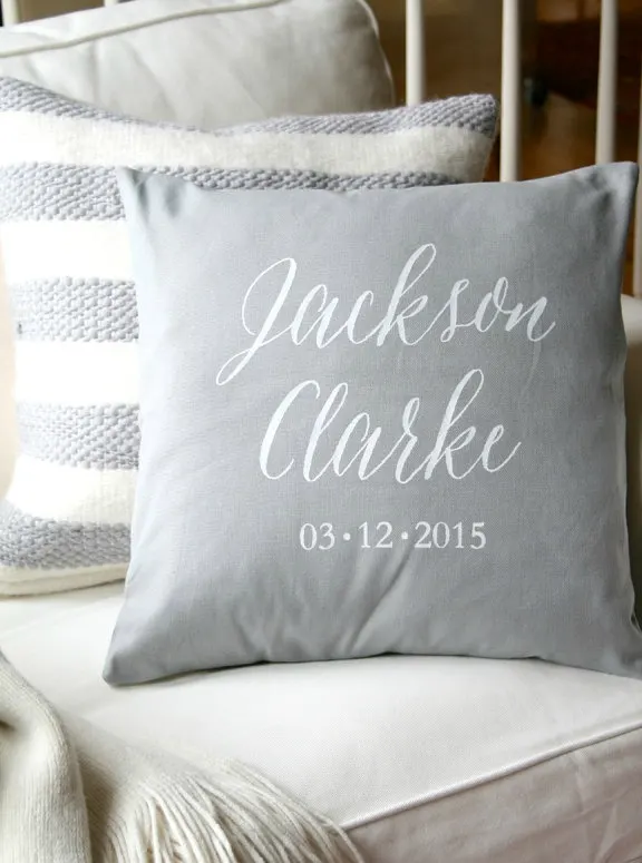 Personalized Name Pillow Cover from Etsy