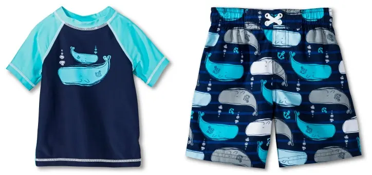 Rashguard and Swim Trunks from Target