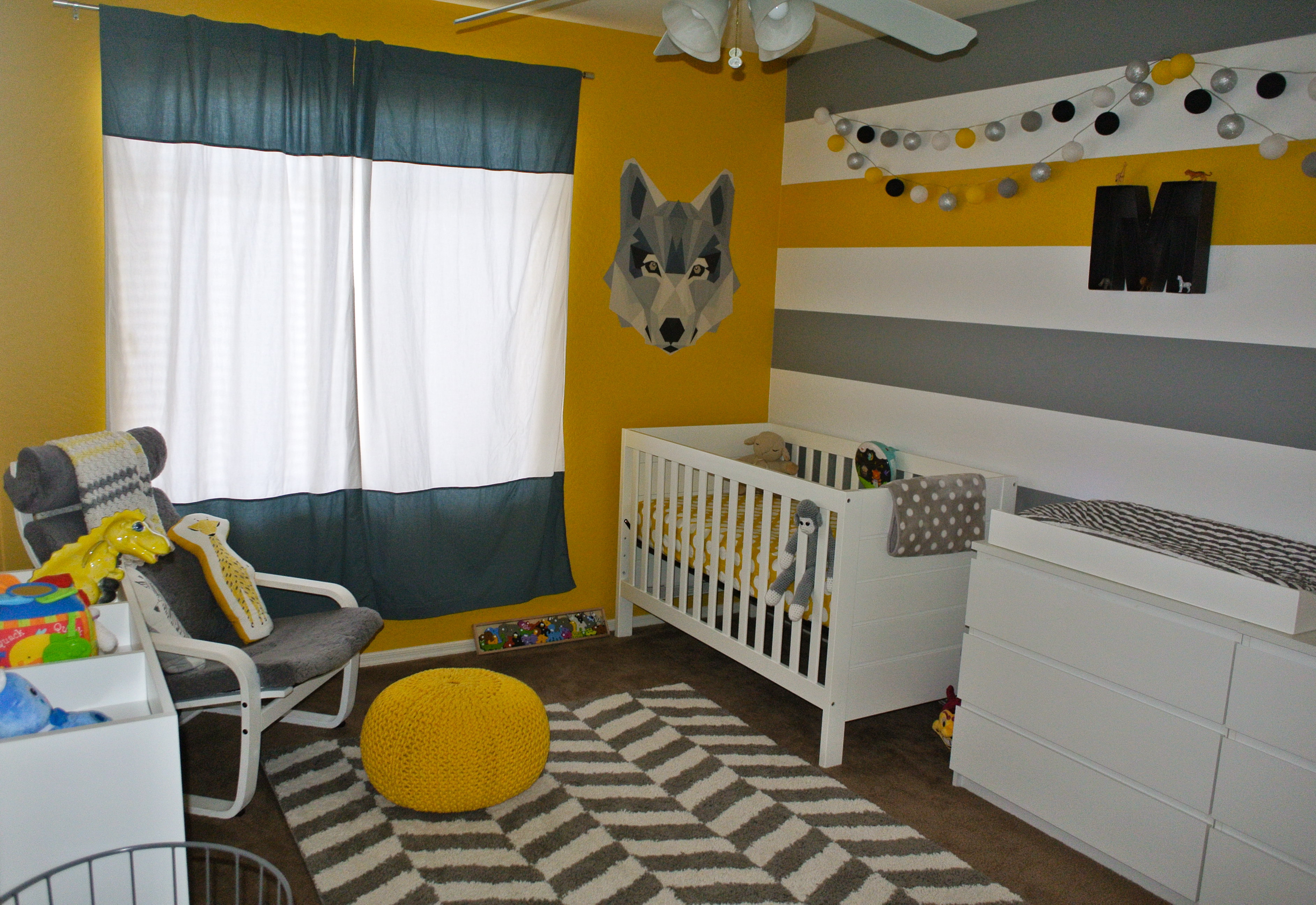 Yellow and Gray Modern Safari Nursery