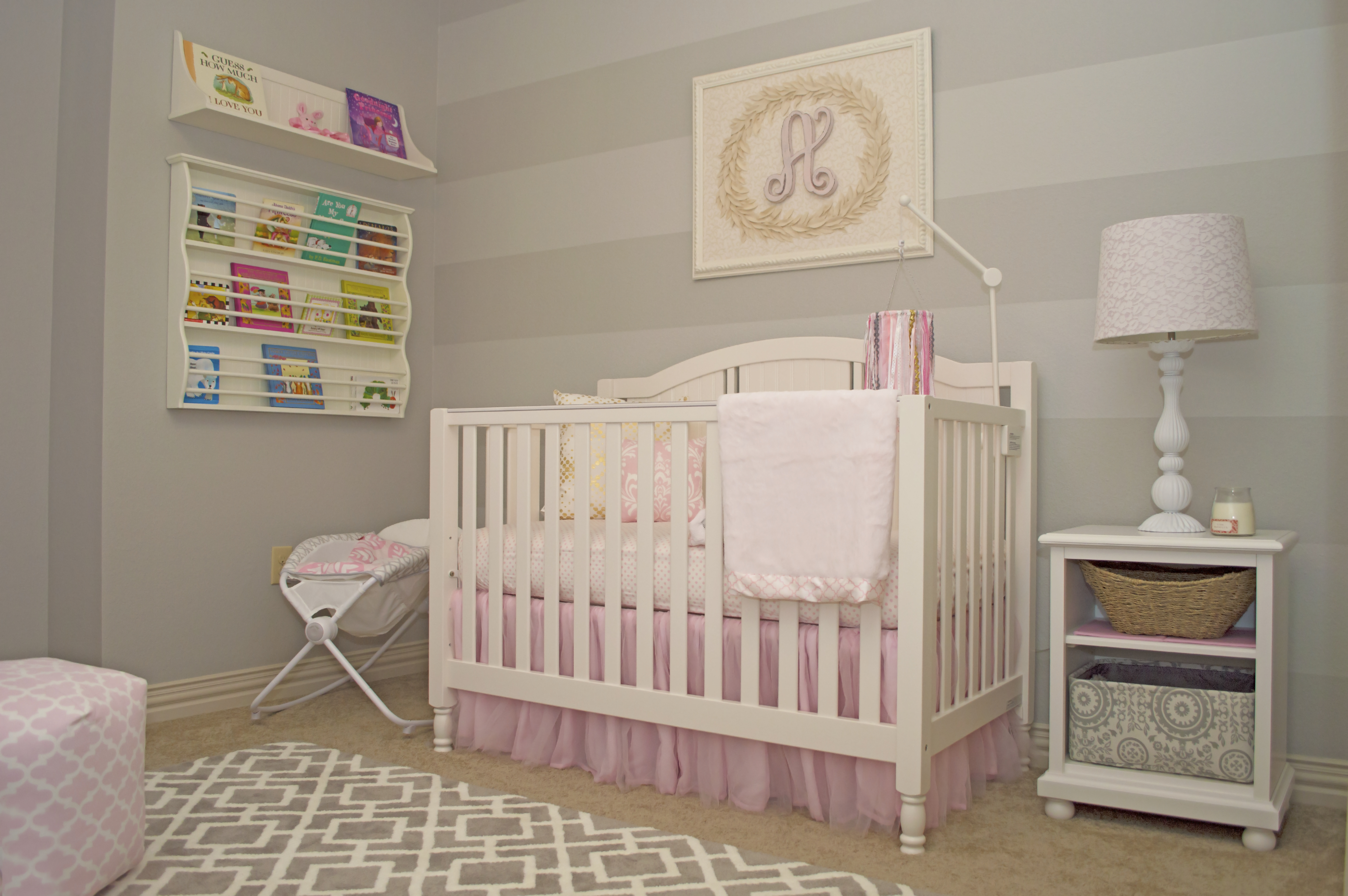 Gray and Pink Peaceful Nursery