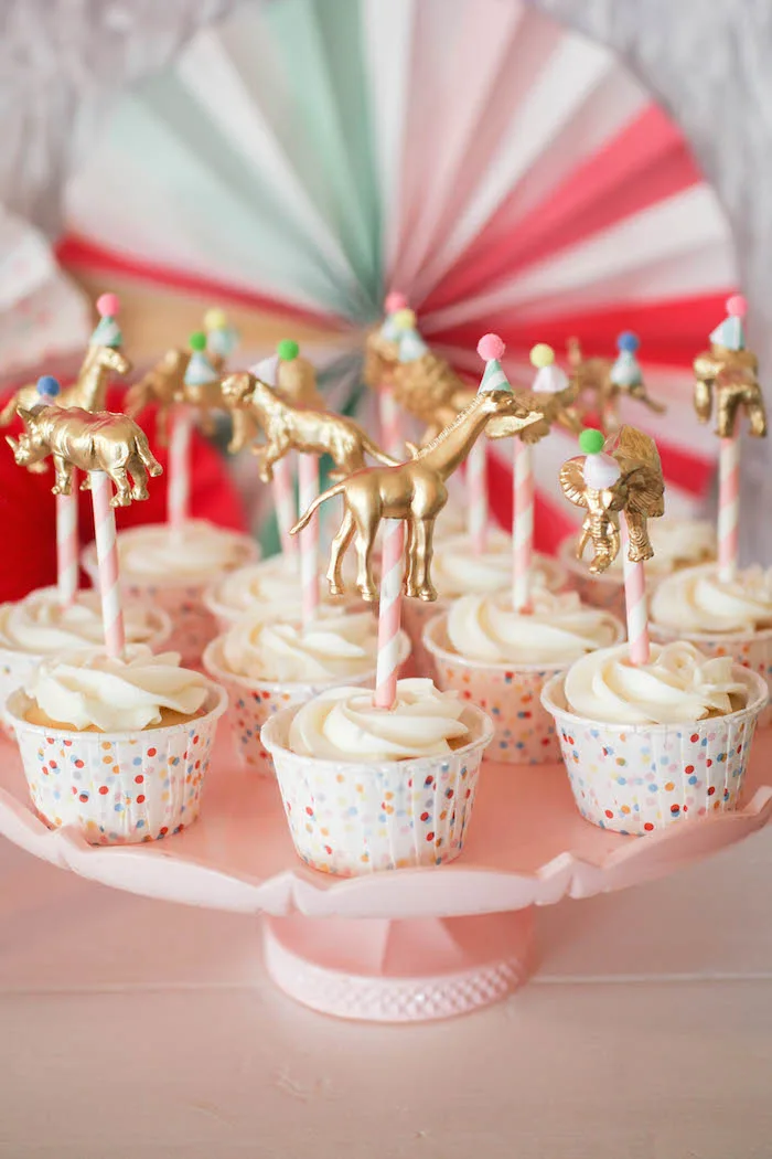Gold Animal Cupcake Toppers