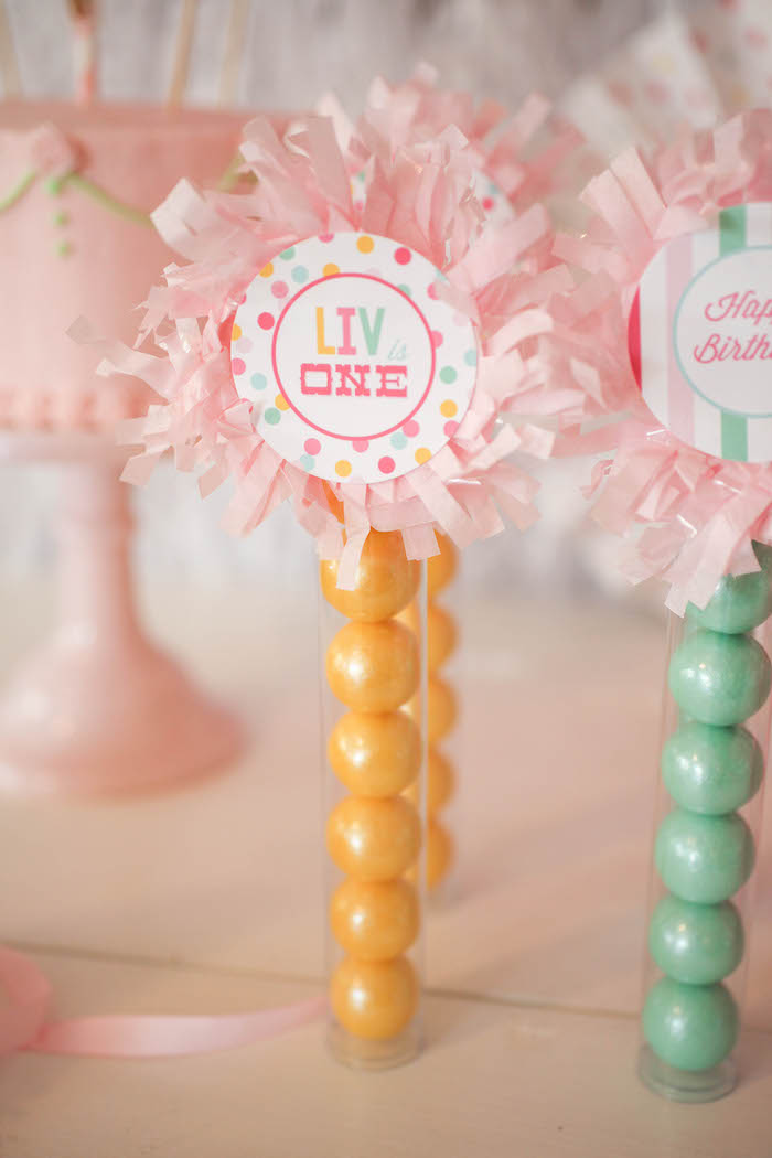 First Birthday Bubblegum Wand Favors