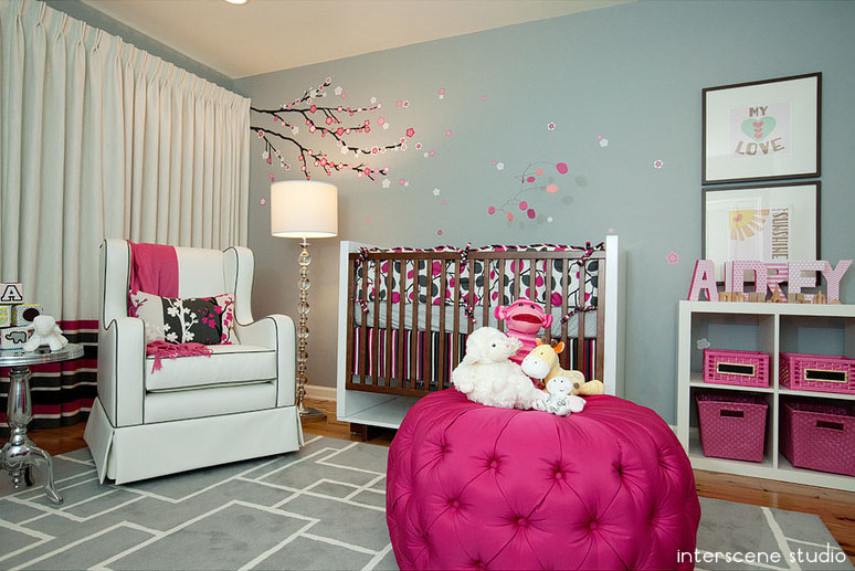 Girl's Nursery with Cherry Blossom Decals - Project Nursery