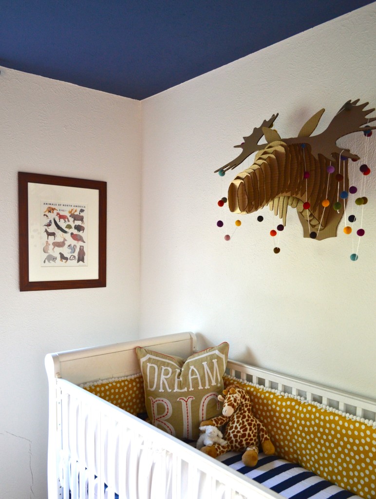 Moosehead over Crib in this Whimsical Woodland Nursery