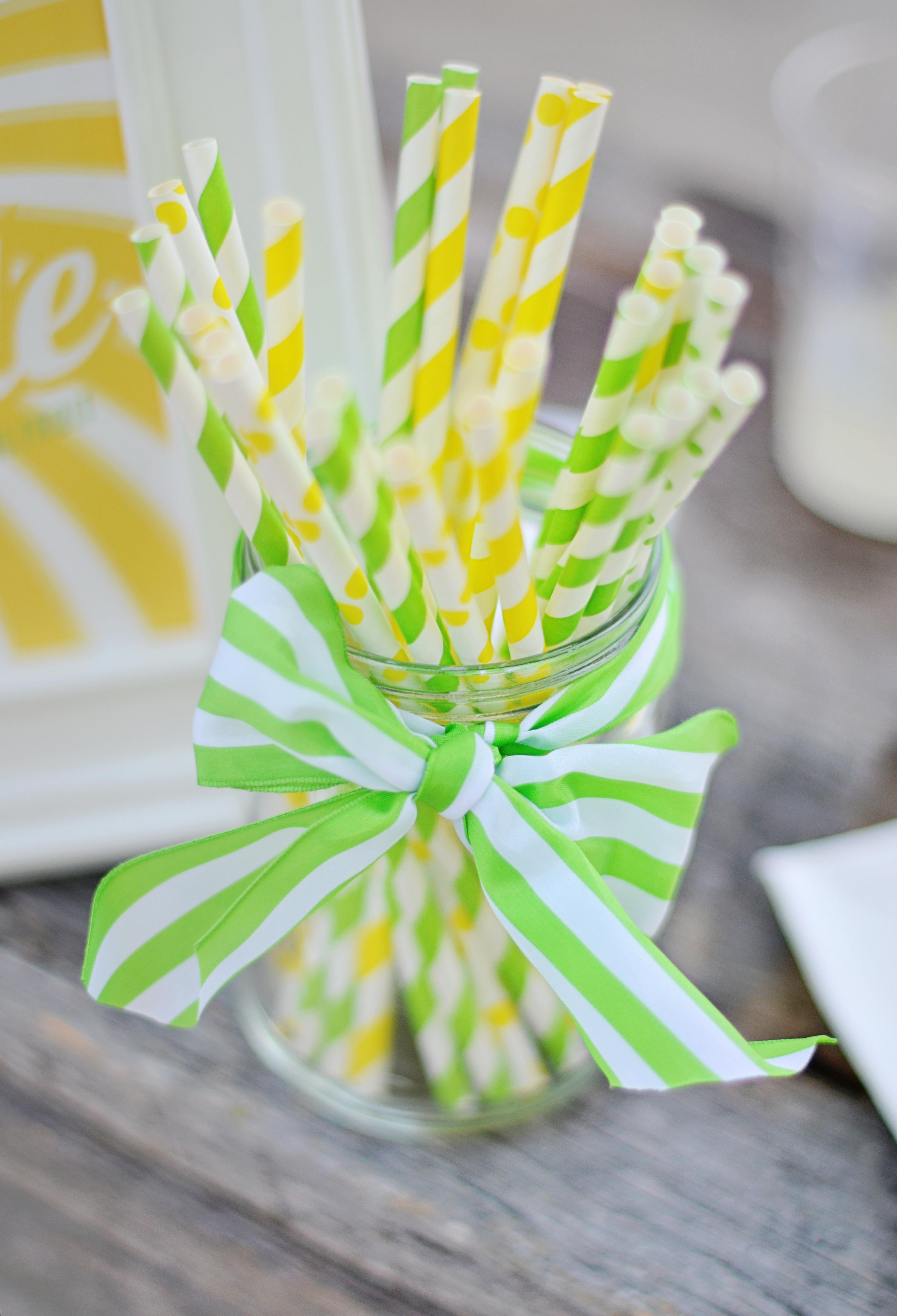 Yellow and Green Paper Straws - Project Nursery