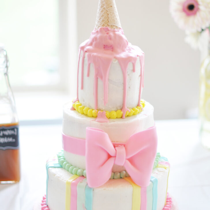 Pastel Ice Cream Themed Birthday Cake