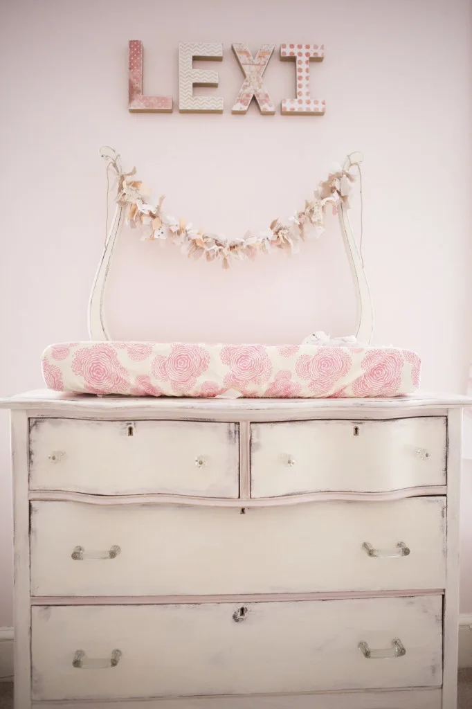 Flower Garland Over Changer in Nursery - Project Nursery