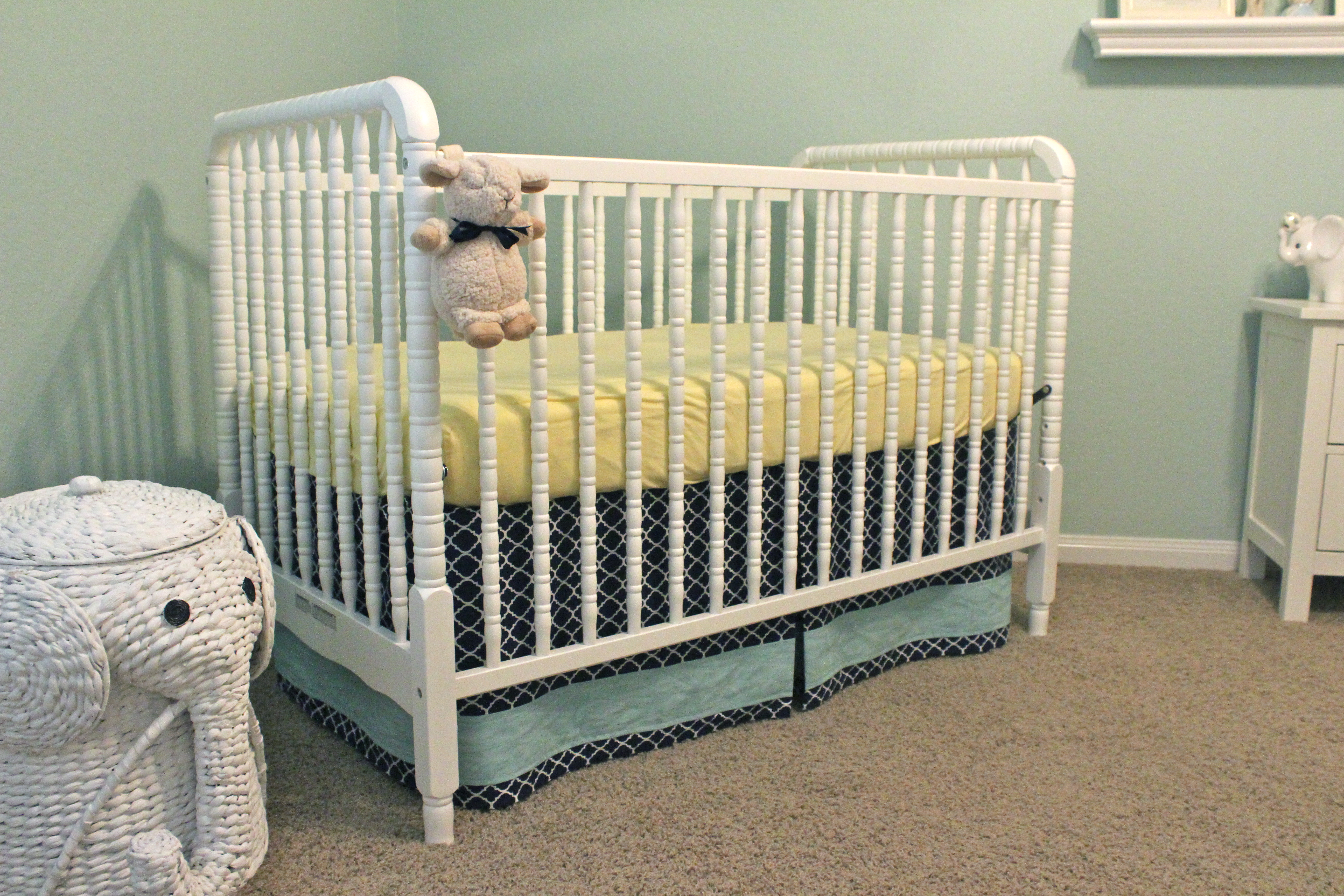 Jenny Lind Crib + DIY Crib Skirt