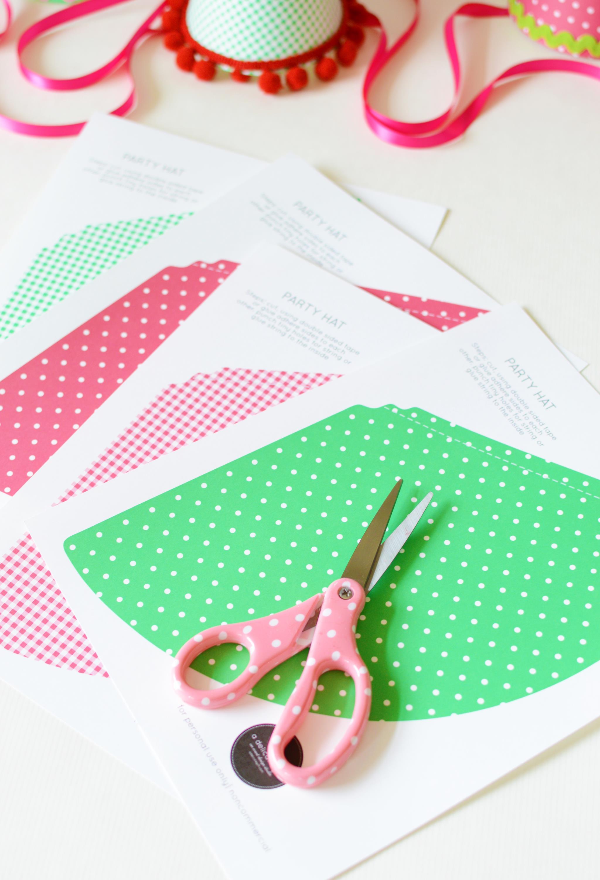 Watermelon Party Hat Templates from A Delicate Gift on Etsy