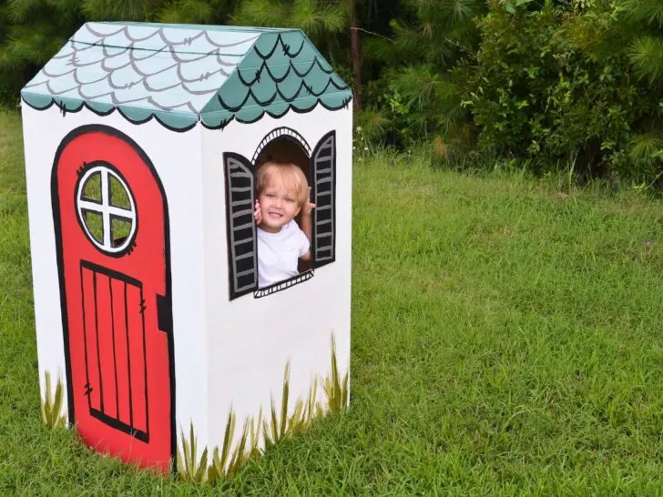 DIY Cardboard Box Playhouse