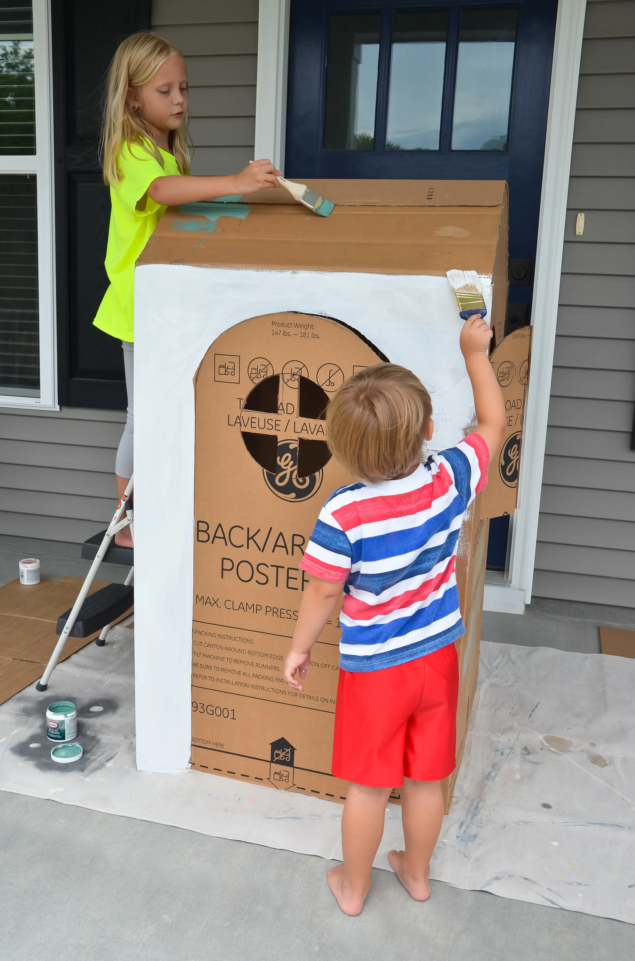 DIY Cardboard Box Playhouse