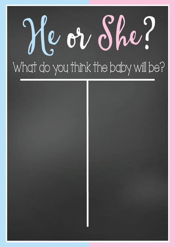 Gender Reveal Signs Free Printables