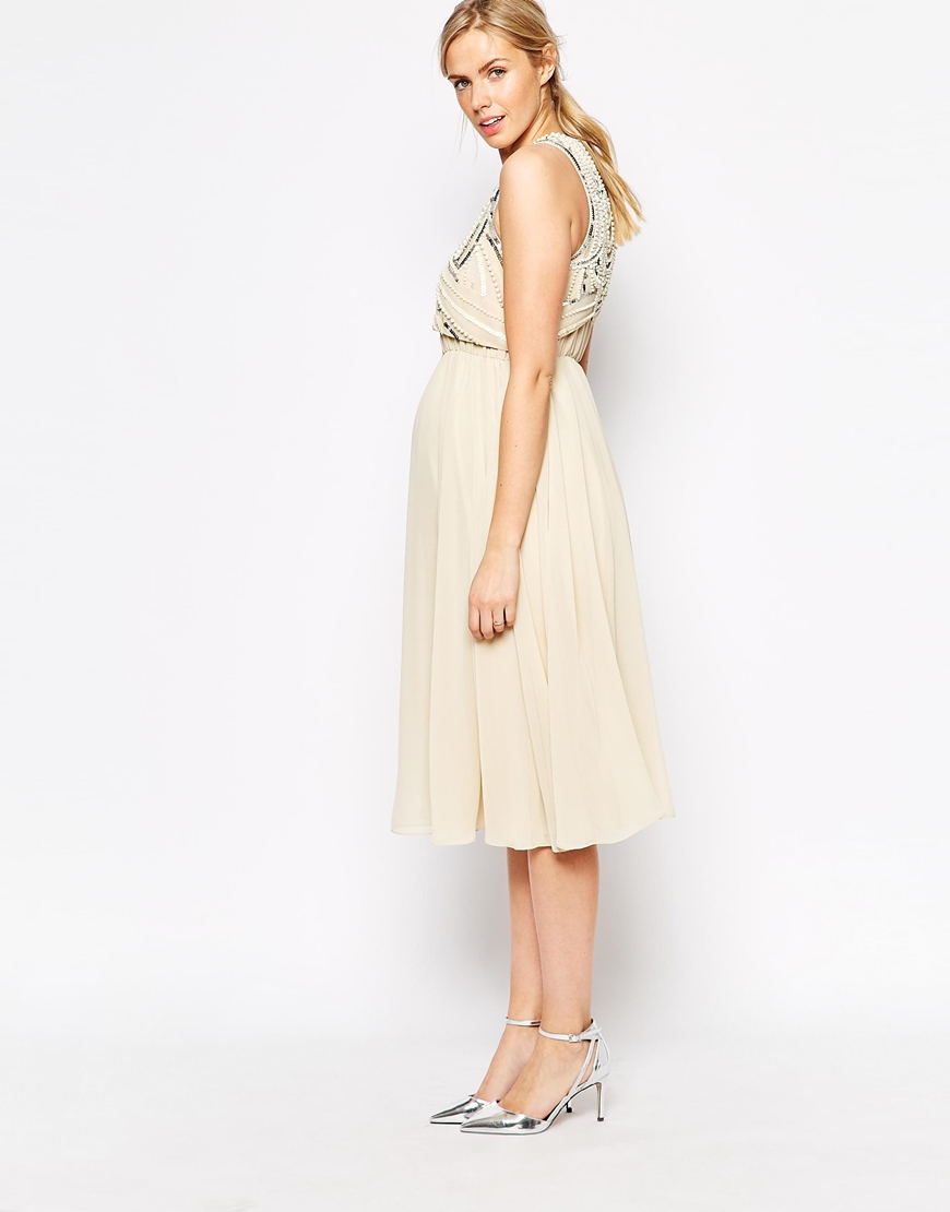 Maternity Midi Dress with Embellished Top from ASOS