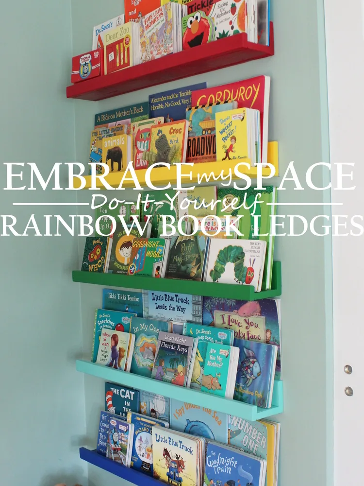 DIY Rainbow Book Ledges