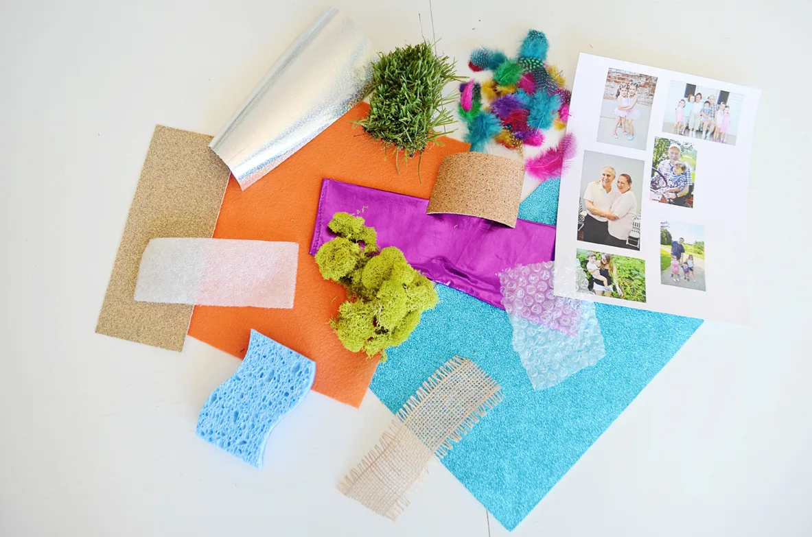 DIY Sensory Box Textures and Photos