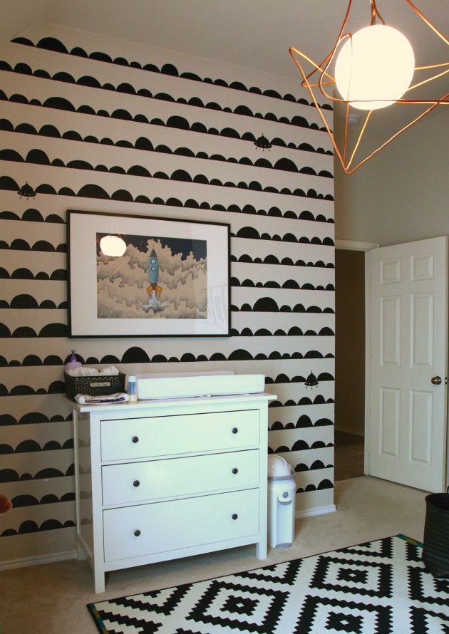 Nursery with Black and White Stencil - Project Nursery