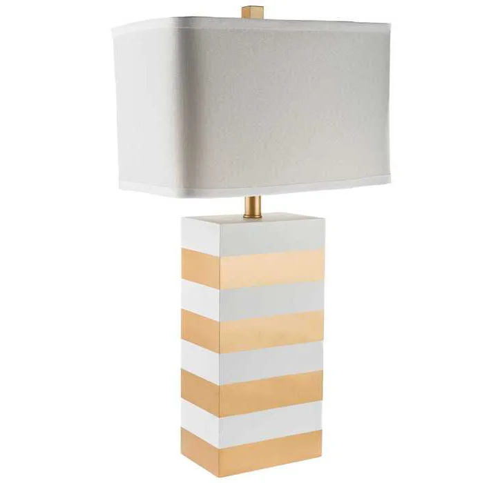 Gold and White Striped Lamp from Hobby Lobby