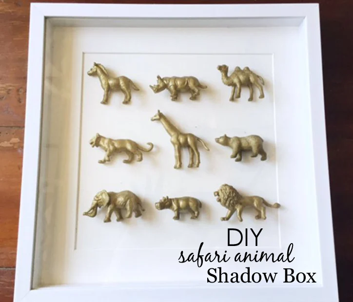 DIY Safari Animal Shadow Box
