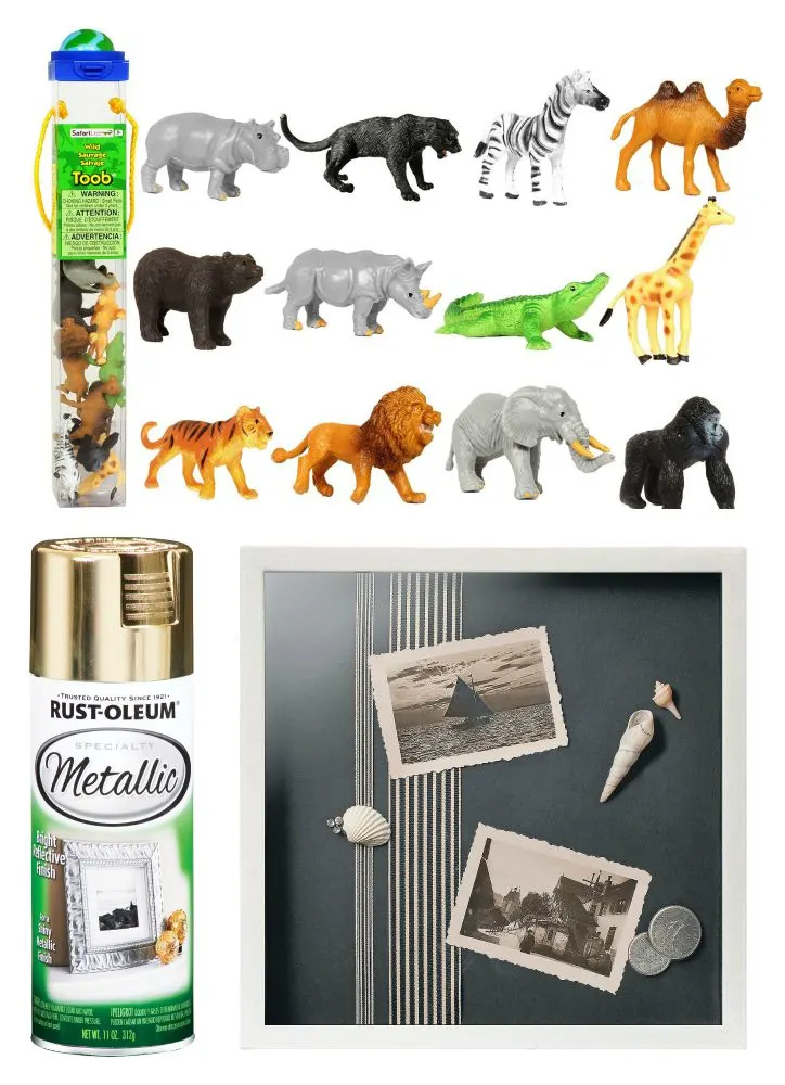 DIY Safari Animal Shadow Box Supplies