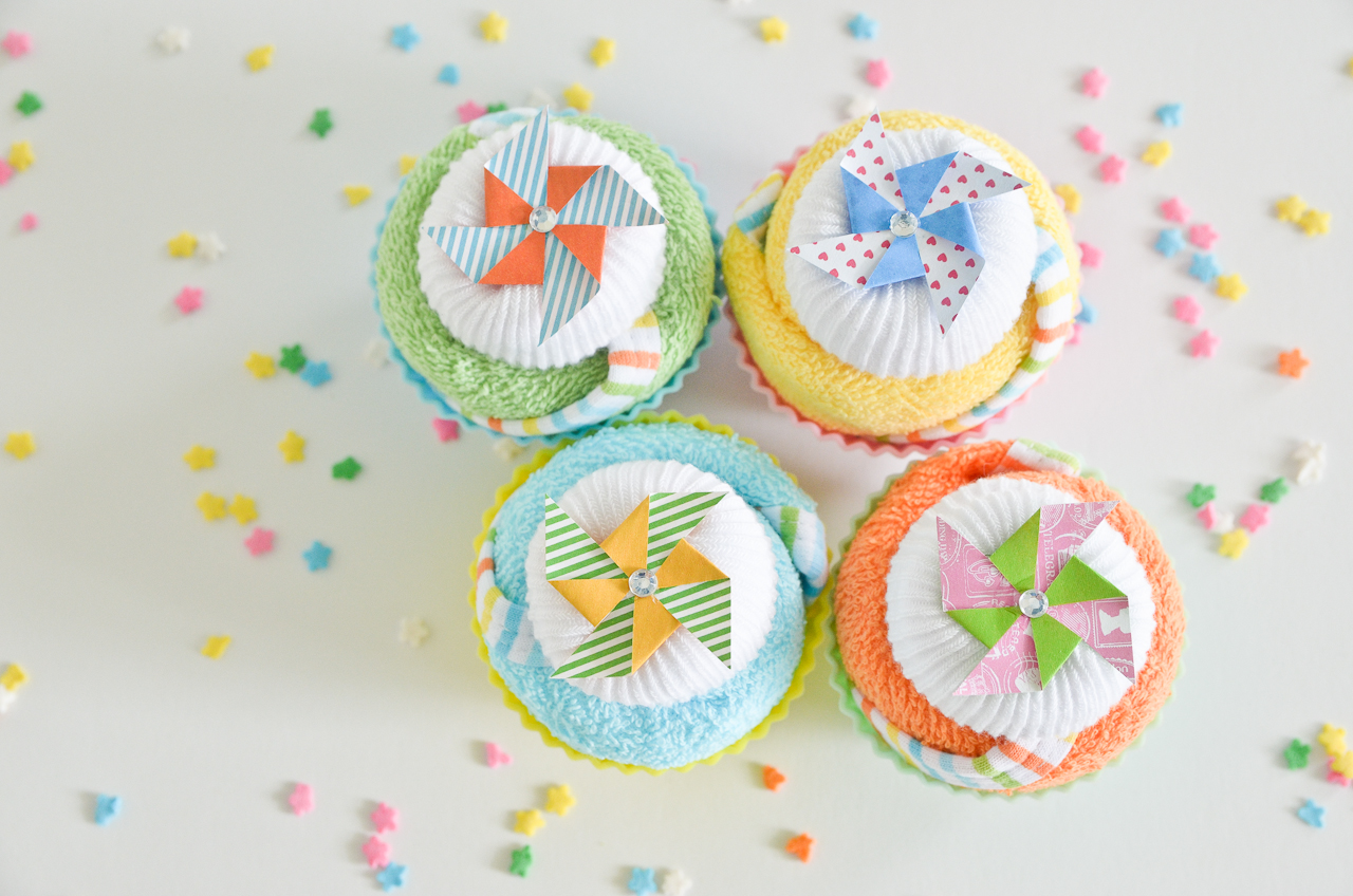 Baby Washcloth Cupcakes