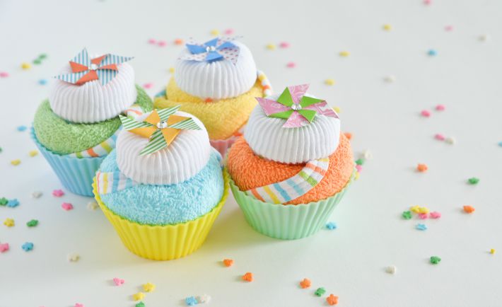 Baby Washcloth Cupcakes