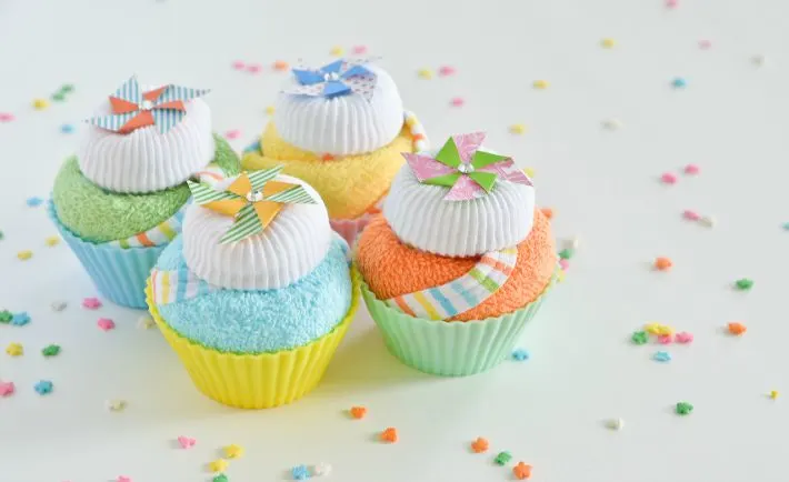 Baby Washcloth Cupcakes