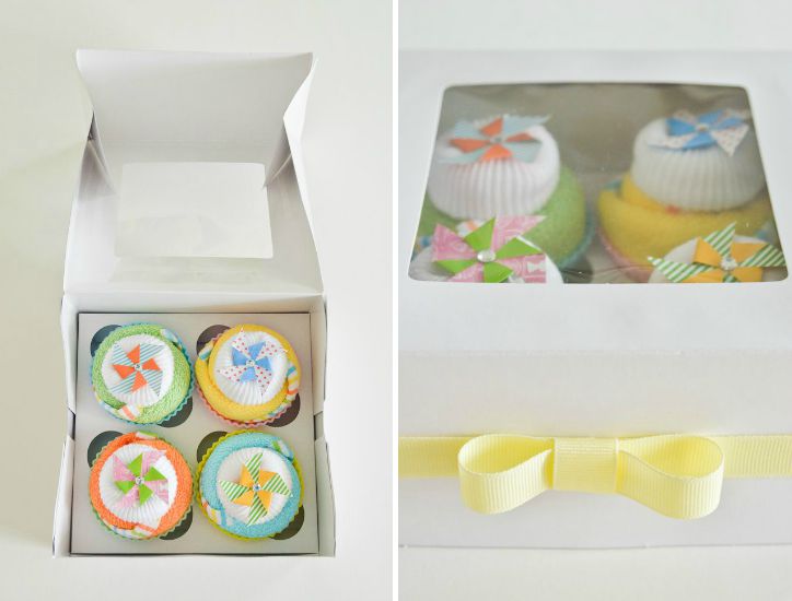 washcloth cupcakes for baby shower